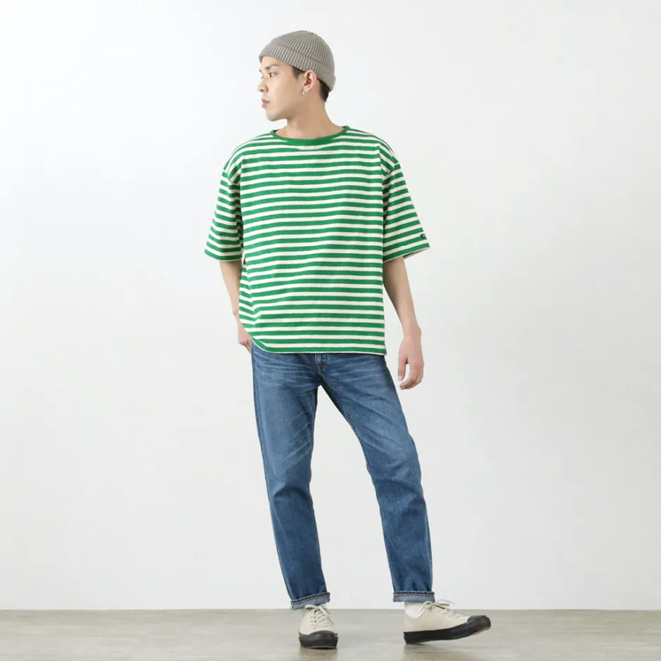 T-Shirts^TIEASY / HDCS Big stripe boat-neck T-shirt