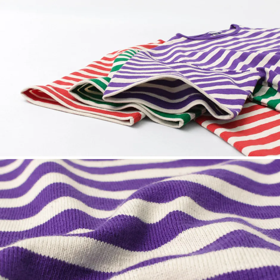 T-Shirts^TIEASY / HDCS Big stripe boat-neck T-shirt