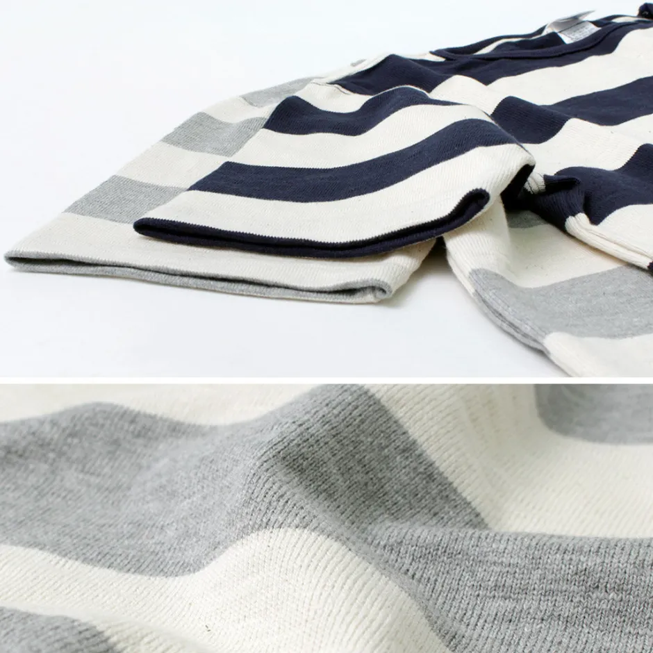 T-Shirts^TIEASY / HDCS Boat neck S/S wide stripe basque shirt