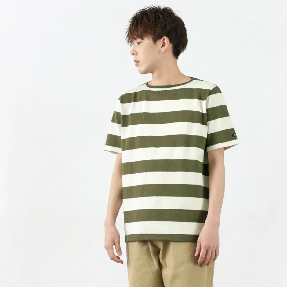 T-Shirts^TIEASY / HDCS Boat neck S/S wide stripe basque shirt