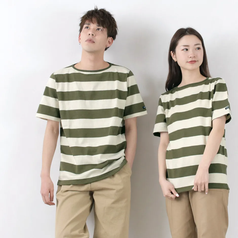T-Shirts^TIEASY / HDCS Boat neck S/S wide stripe basque shirt
