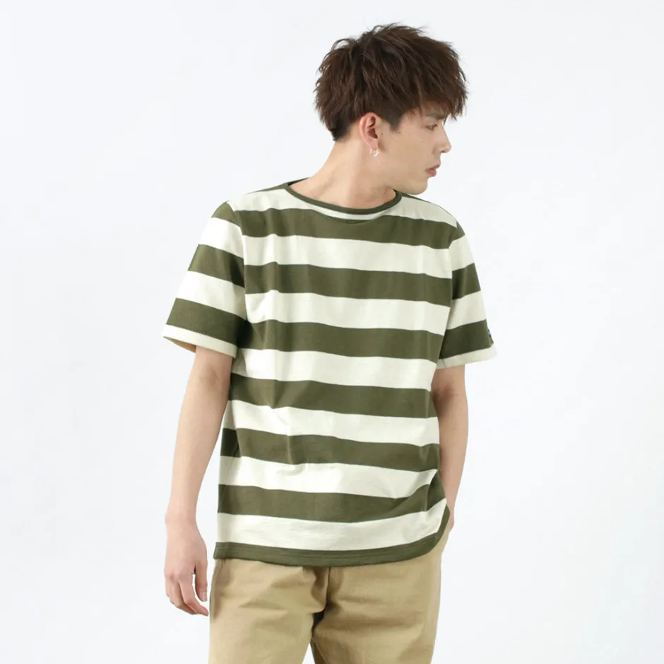 T-Shirts^TIEASY / HDCS Boat neck S/S wide stripe basque shirt