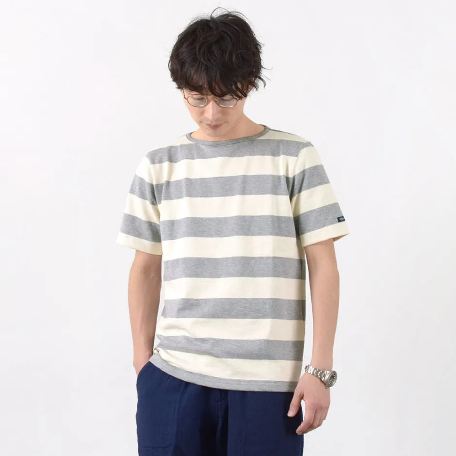 T-Shirts^TIEASY / HDCS Boat neck S/S wide stripe basque shirt