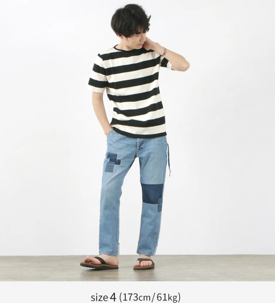 T-Shirts^TIEASY / HDCS Boat neck S/S wide stripe basque shirt