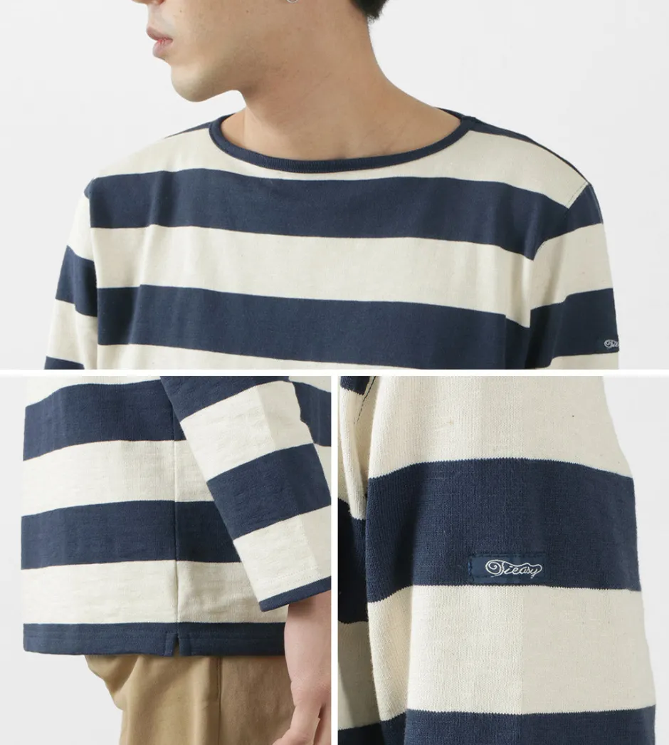 T-Shirts^TIEASY / HDCS Boat neck wide stripe basque shirt