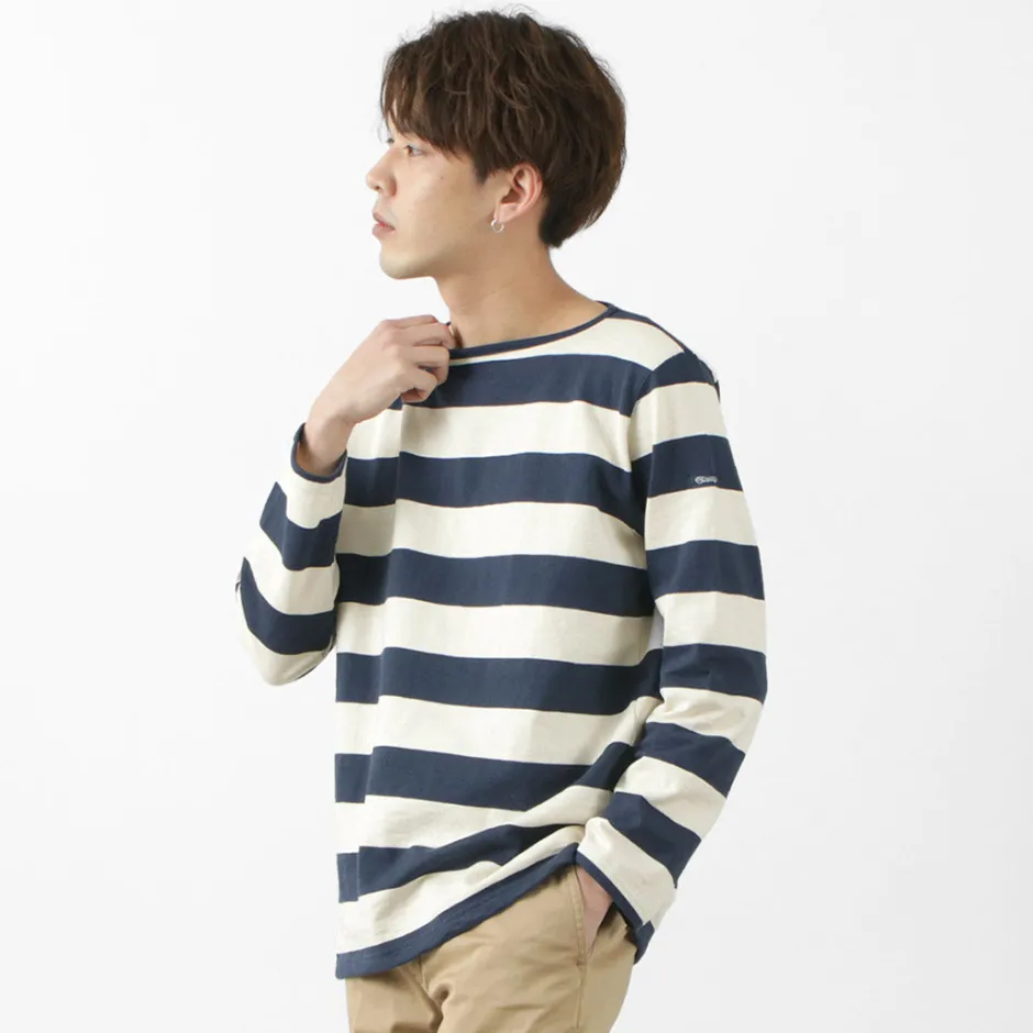 T-Shirts^TIEASY / HDCS Boat neck wide stripe basque shirt