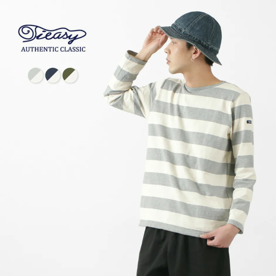 T-Shirts^TIEASY / HDCS Boat neck wide stripe basque shirt