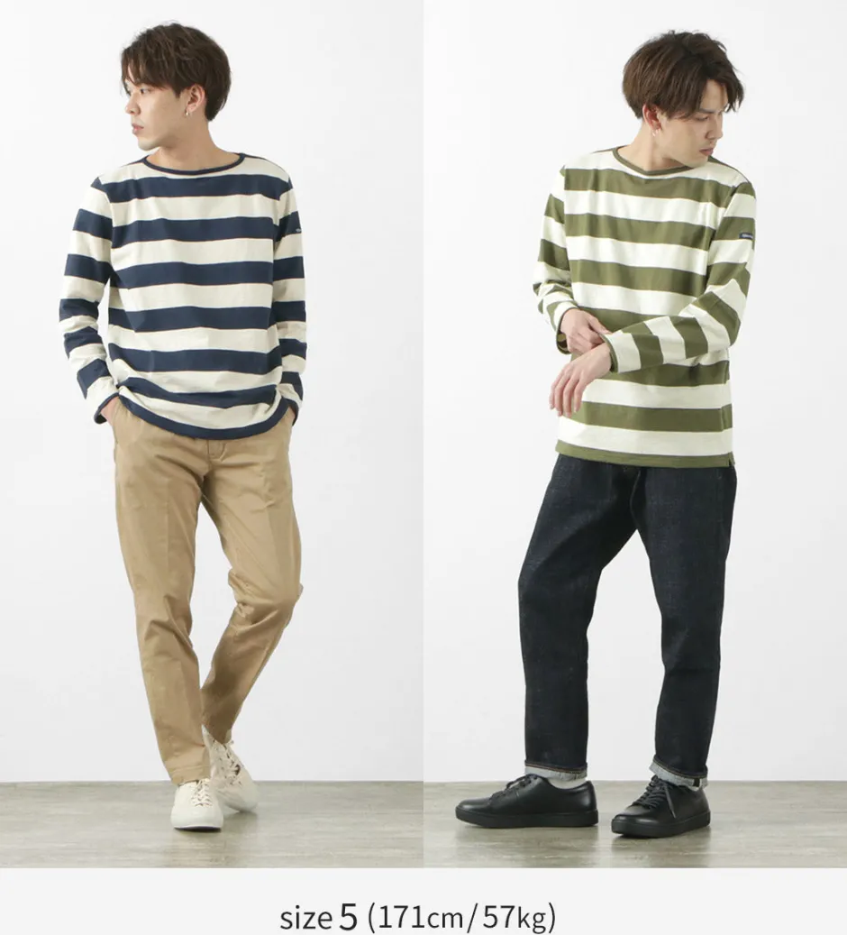T-Shirts^TIEASY / HDCS Boat neck wide stripe basque shirt
