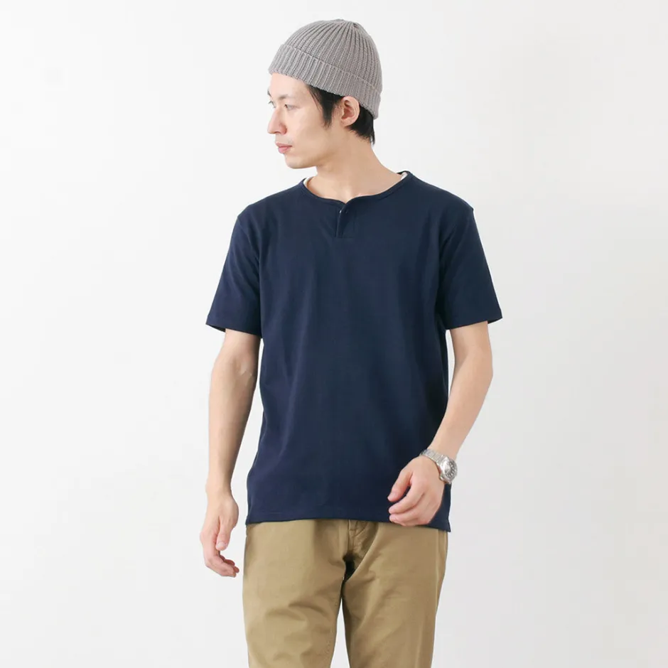 T-Shirts^TIEASY / Summer Knits Henley Short Sleeve T-shirt
