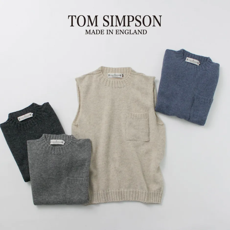 Knits^TOM SIMPSON / Crew Neck Pocket Knit Vest
