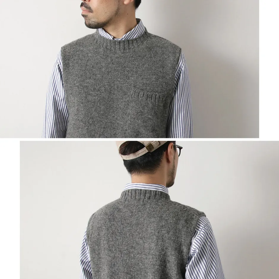 Knits^TOM SIMPSON / Crew Neck Pocket Knit Vest