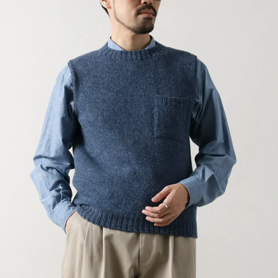 Knits^TOM SIMPSON / Crew Neck Pocket Knit Vest