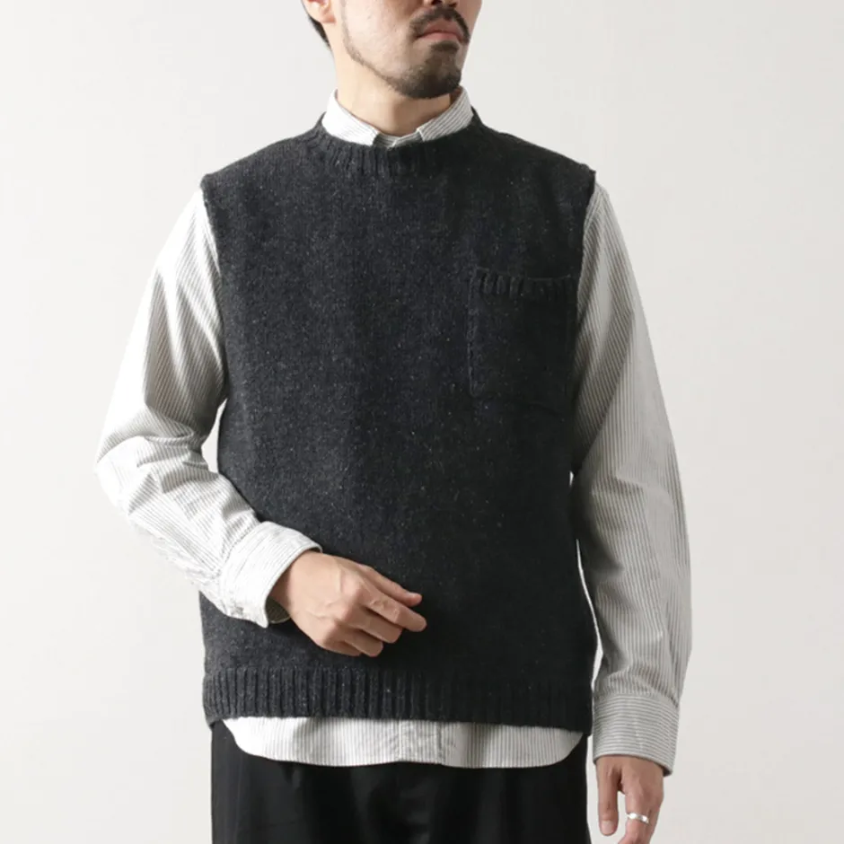 Knits^TOM SIMPSON / Crew Neck Pocket Knit Vest