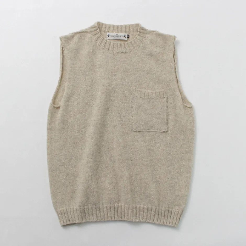 Knits^TOM SIMPSON / Crew Neck Pocket Knit Vest
