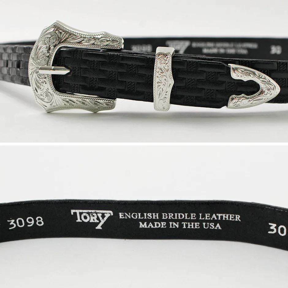 Belts^TORY LEATHER / 3/4 inch Western Belt Basket Weave black