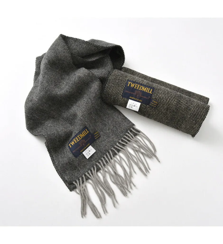 Scarfs^TWEED MILL / Lamb Wool Scarf Herringbone