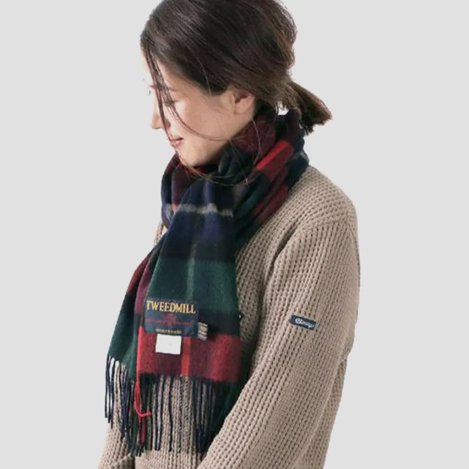 Scarfs^TWEED MILL / Lambs Wool Plaid Scarf