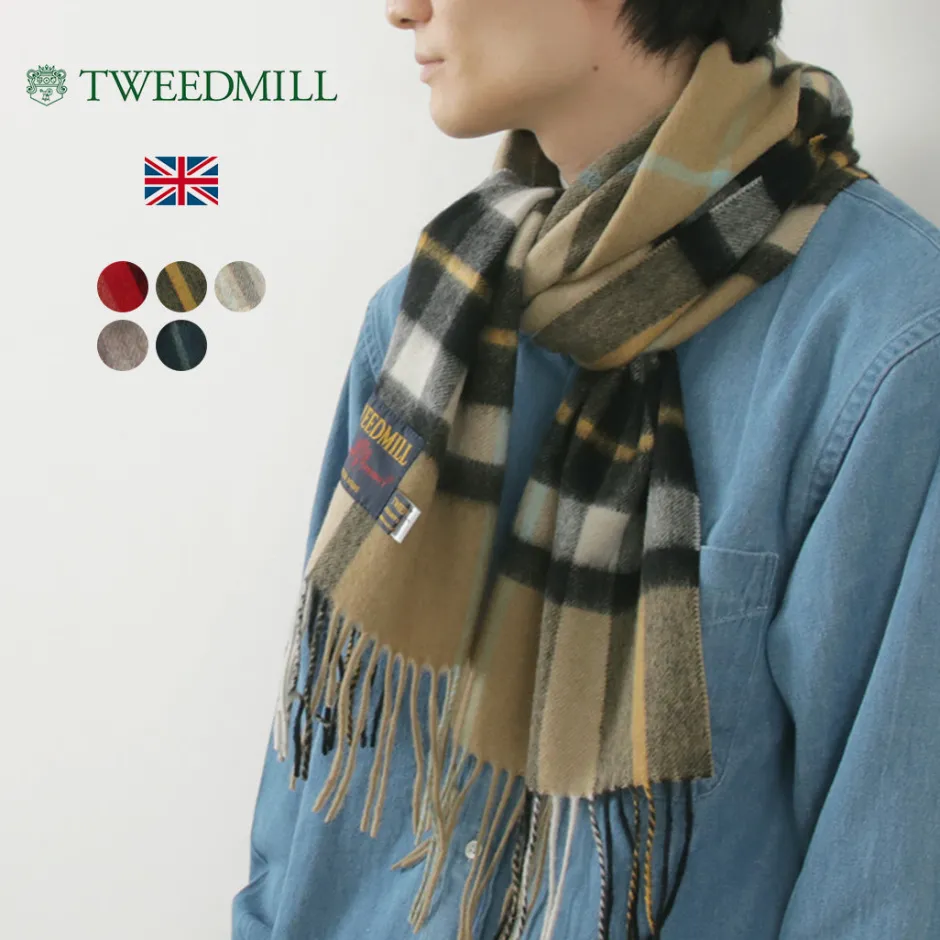 Scarfs^TWEED MILL / Lambs Wool Plaid Scarf