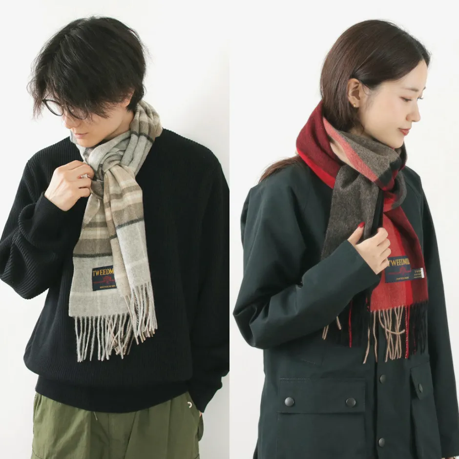 Scarfs^TWEED MILL / Lambs Wool Plaid Scarf