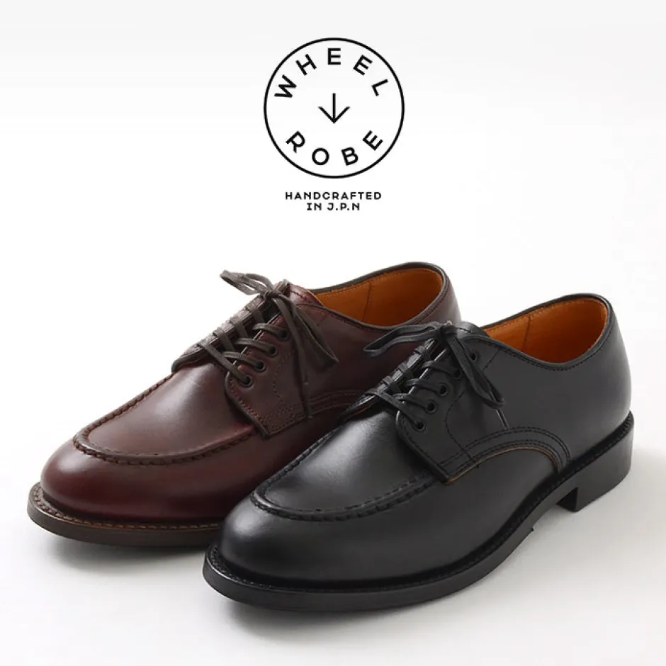 Leather Shoes & Boots^WHEELROBE / 15078 Heavy Stitching Moc Toe Leather Shoes