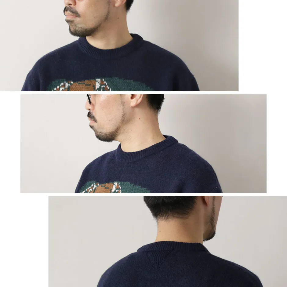Knits^WHITE MOUNTAINEERING / Elephant Crewneck Pullover Knit navy