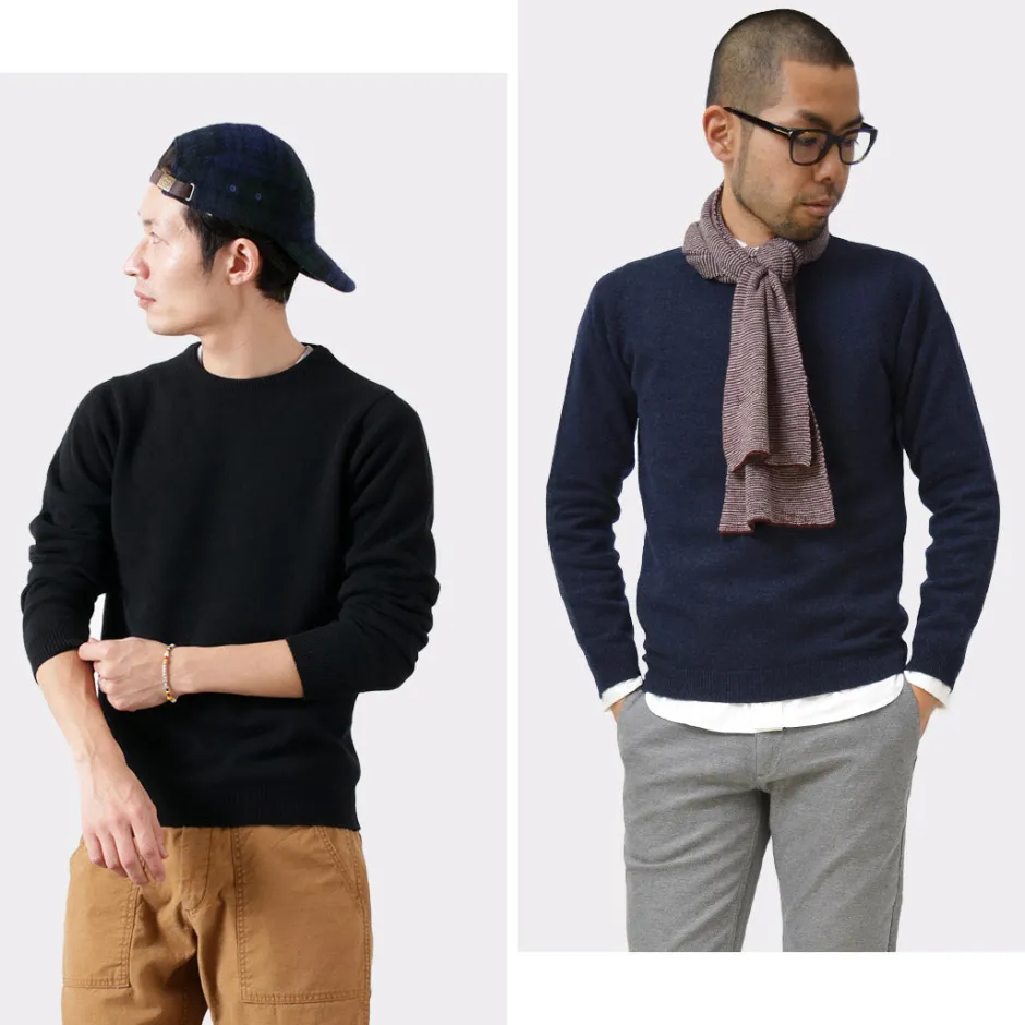 Knits^WILLIAM LOCKIE / Lambswool crew neck knit