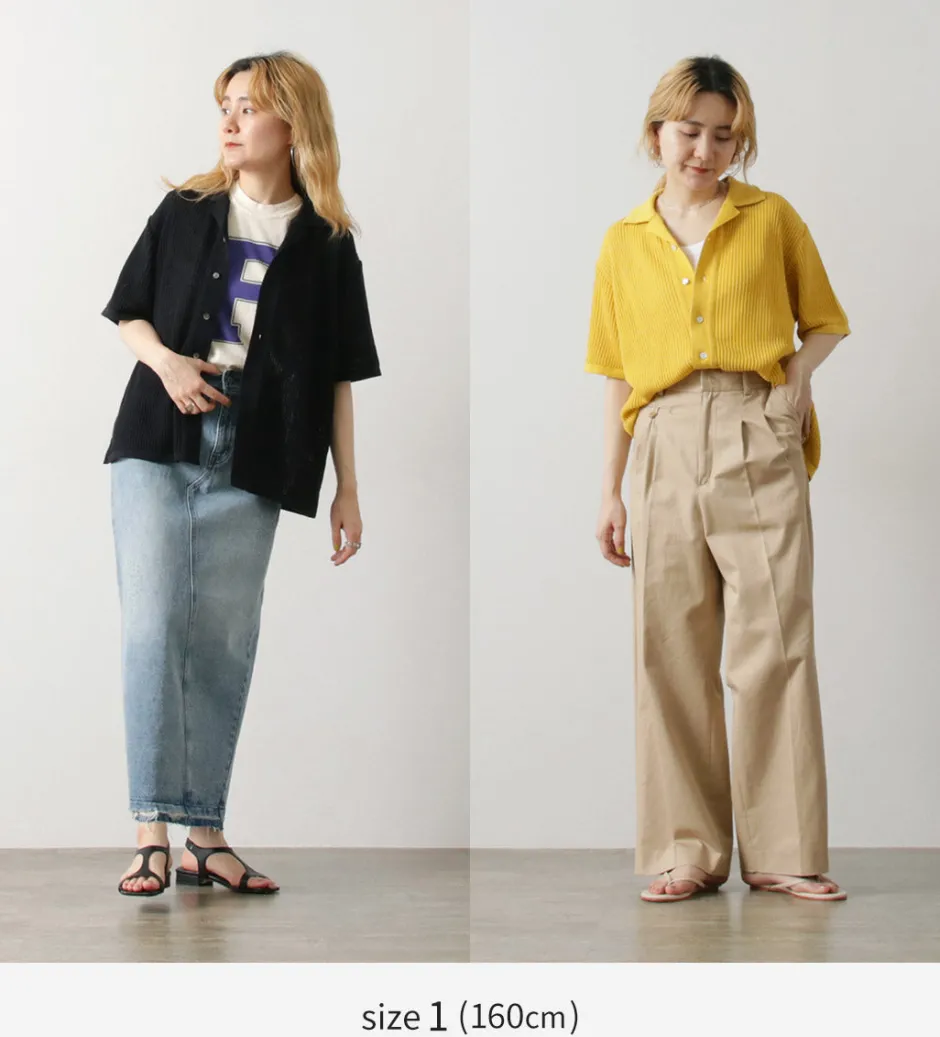 Shirts^YONETOMI NEW BASIC / Cotton SUKASHI Knit Shirt