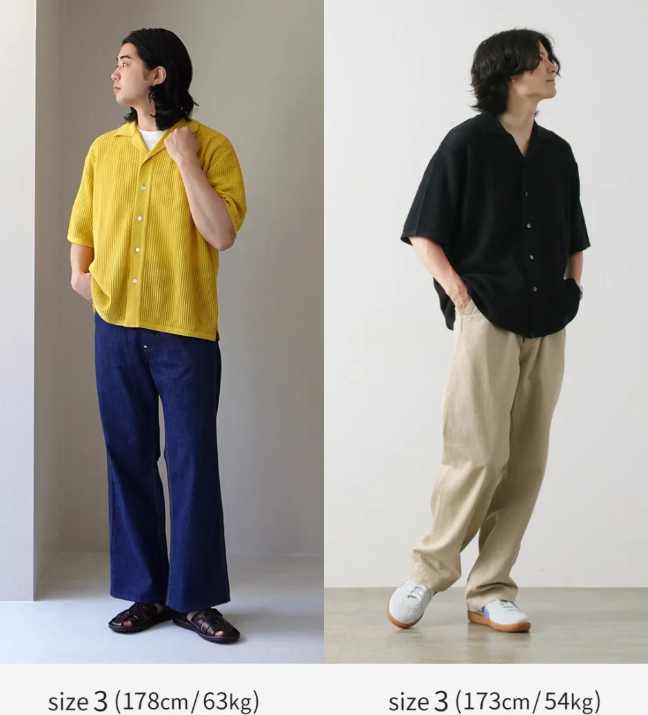 Shirts^YONETOMI NEW BASIC / Cotton SUKASHI Knit Shirt