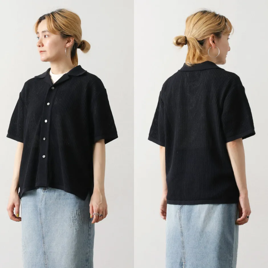 Shirts^YONETOMI NEW BASIC / Cotton SUKASHI Knit Shirt