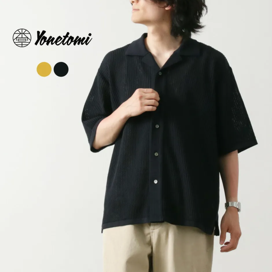 Shirts^YONETOMI NEW BASIC / Cotton SUKASHI Knit Shirt