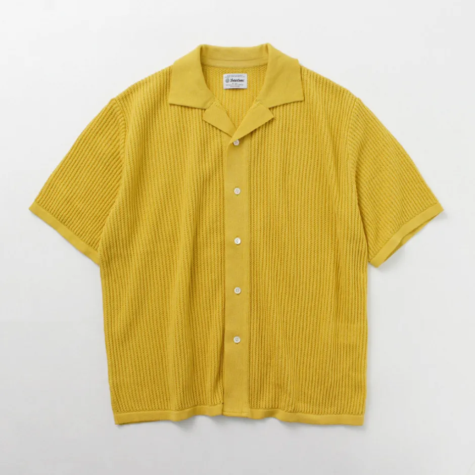 Shirts^YONETOMI NEW BASIC / Cotton SUKASHI Knit Shirt