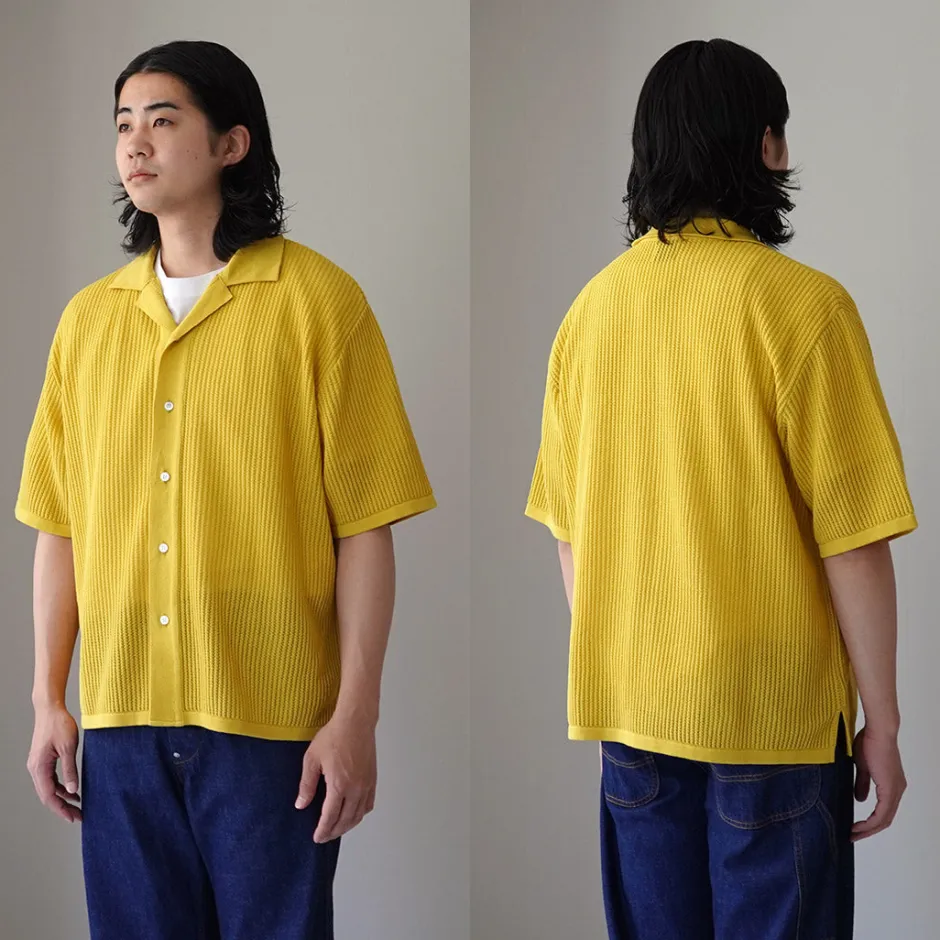 Shirts^YONETOMI NEW BASIC / Cotton SUKASHI Knit Shirt