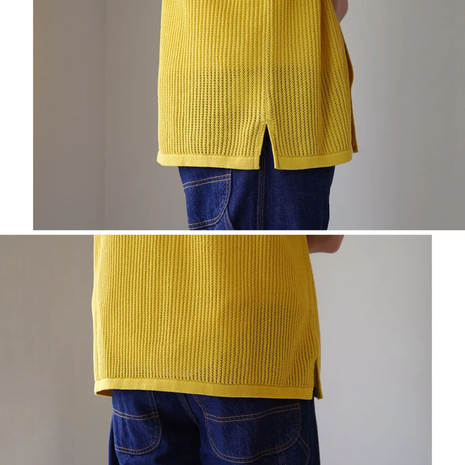 Shirts^YONETOMI NEW BASIC / Cotton SUKASHI Knit Shirt