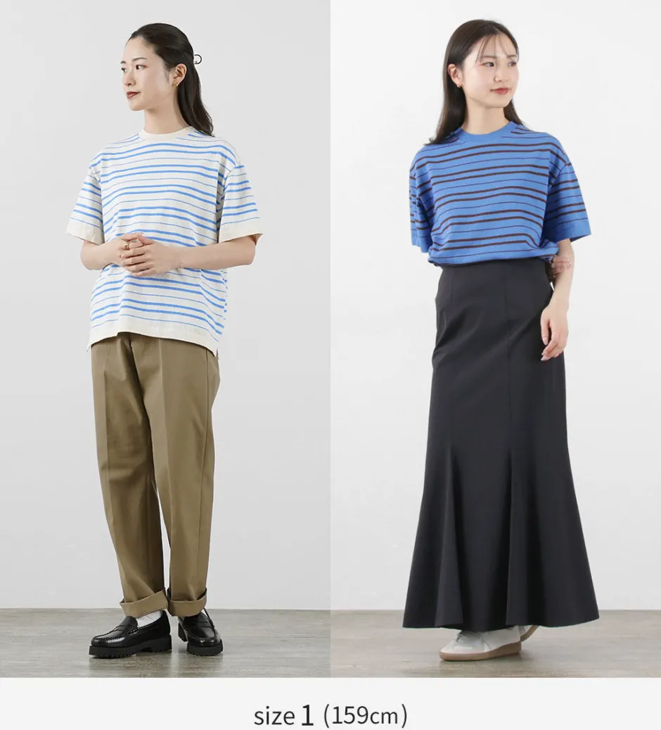 T-Shirts^YONETOMI NEW BASIC / Light Wave Cotton Knitted Pullover T-shirt