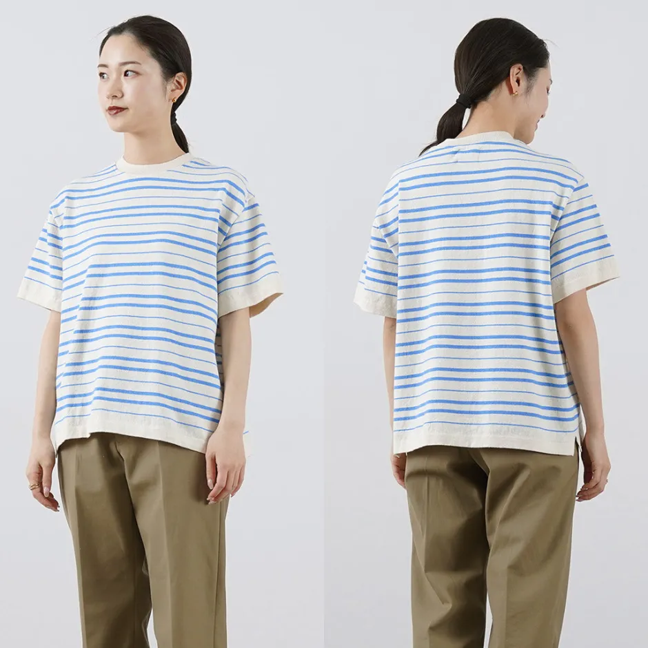 T-Shirts^YONETOMI NEW BASIC / Light Wave Cotton Knitted Pullover T-shirt