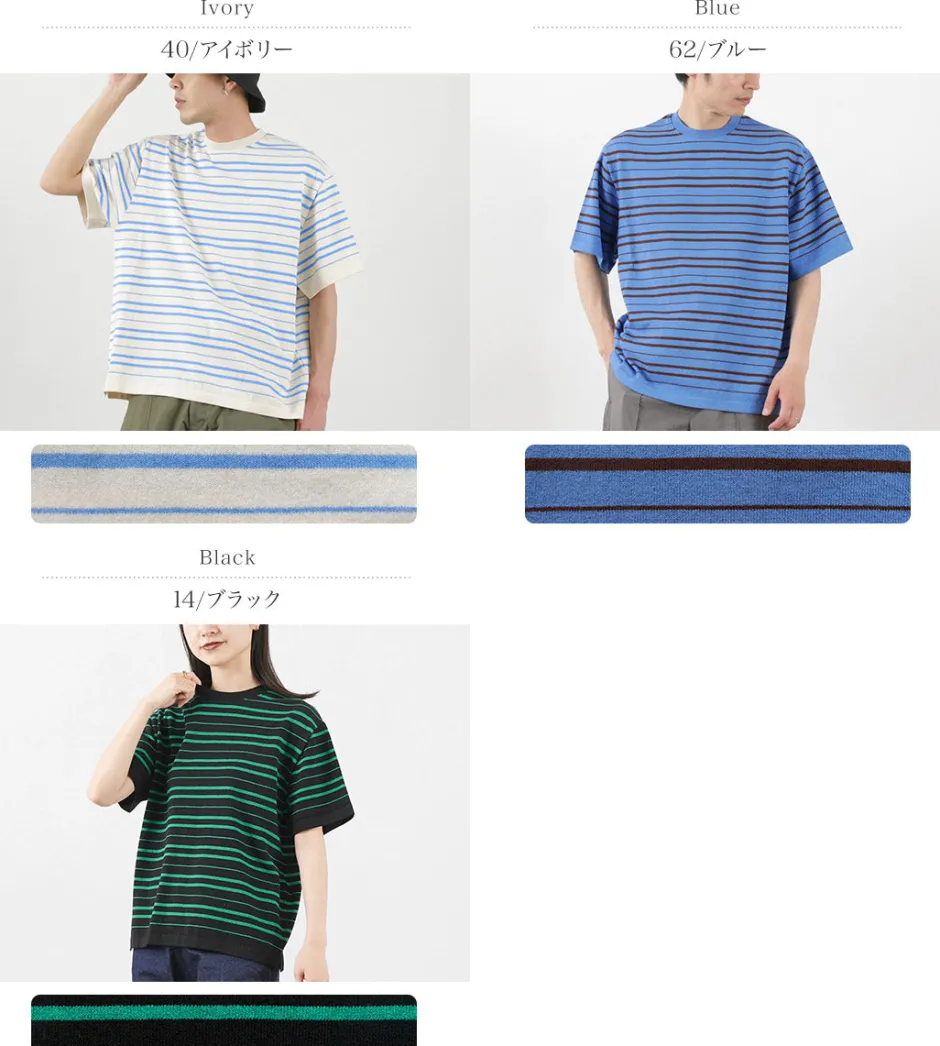 T-Shirts^YONETOMI NEW BASIC / Light Wave Cotton Knitted Pullover T-shirt