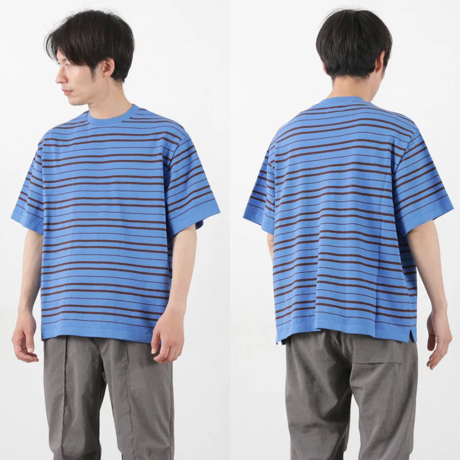 T-Shirts^YONETOMI NEW BASIC / Light Wave Cotton Knitted Pullover T-shirt