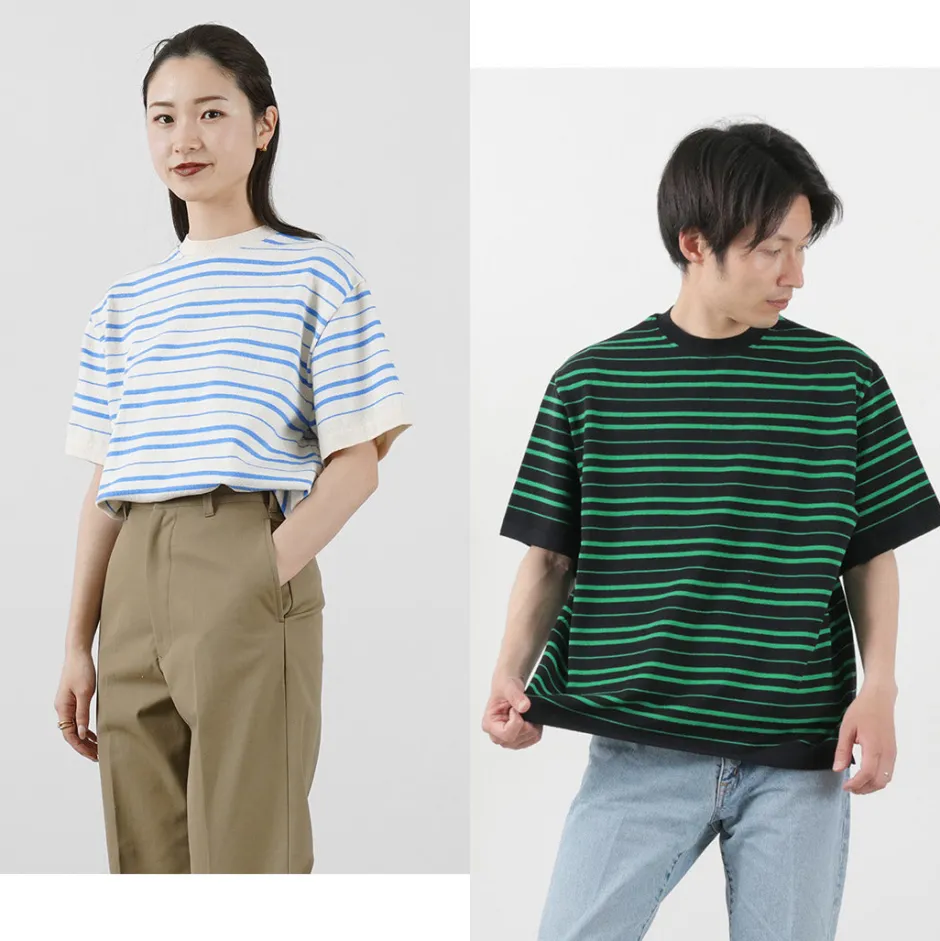 T-Shirts^YONETOMI NEW BASIC / Light Wave Cotton Knitted Pullover T-shirt