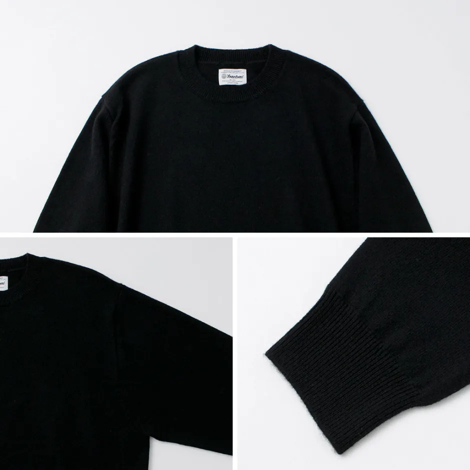 Knits^YONETOMI NEW BASIC / Rigid Cashmere Knit Pullover Garment Dyed black