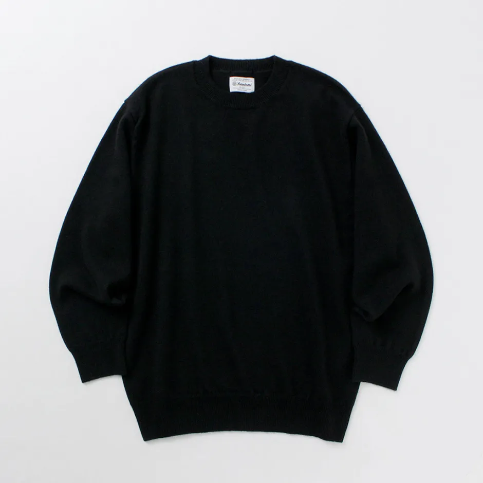Knits^YONETOMI NEW BASIC / Rigid Cashmere Knit Pullover Garment Dyed black