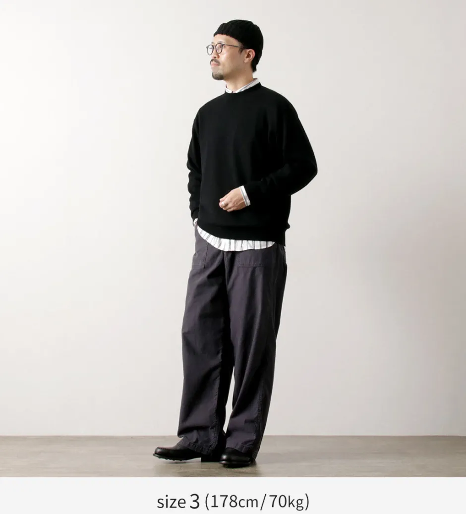 Knits^YONETOMI NEW BASIC / Rigid Cashmere Knit Pullover Garment Dyed black