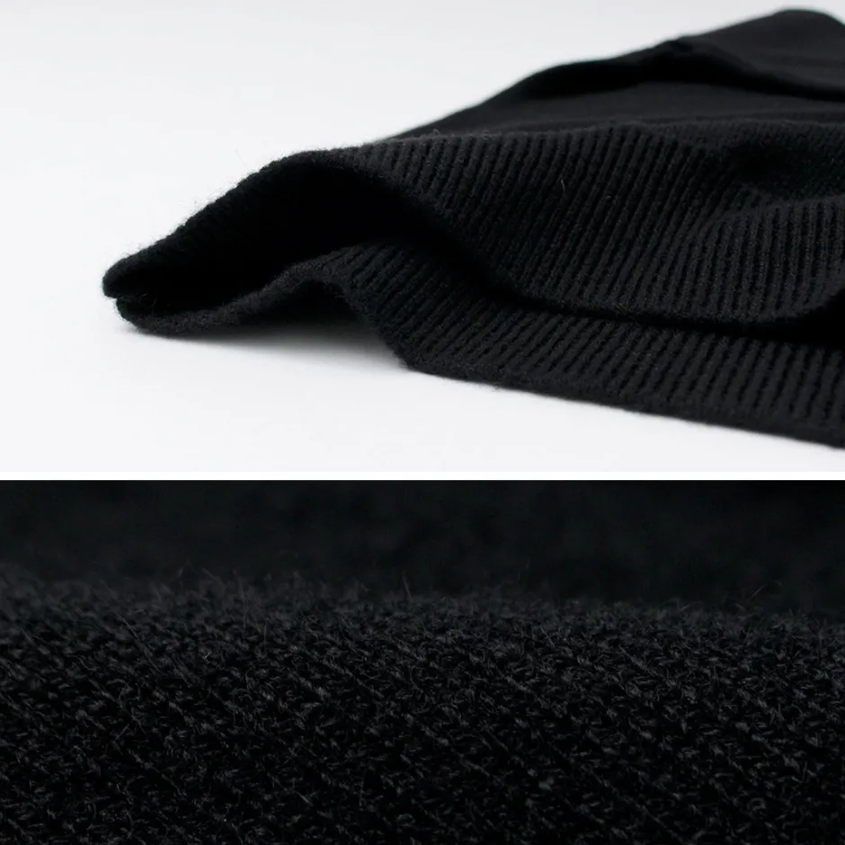 Knits^YONETOMI NEW BASIC / Rigid Cashmere Knit Pullover Garment Dyed black