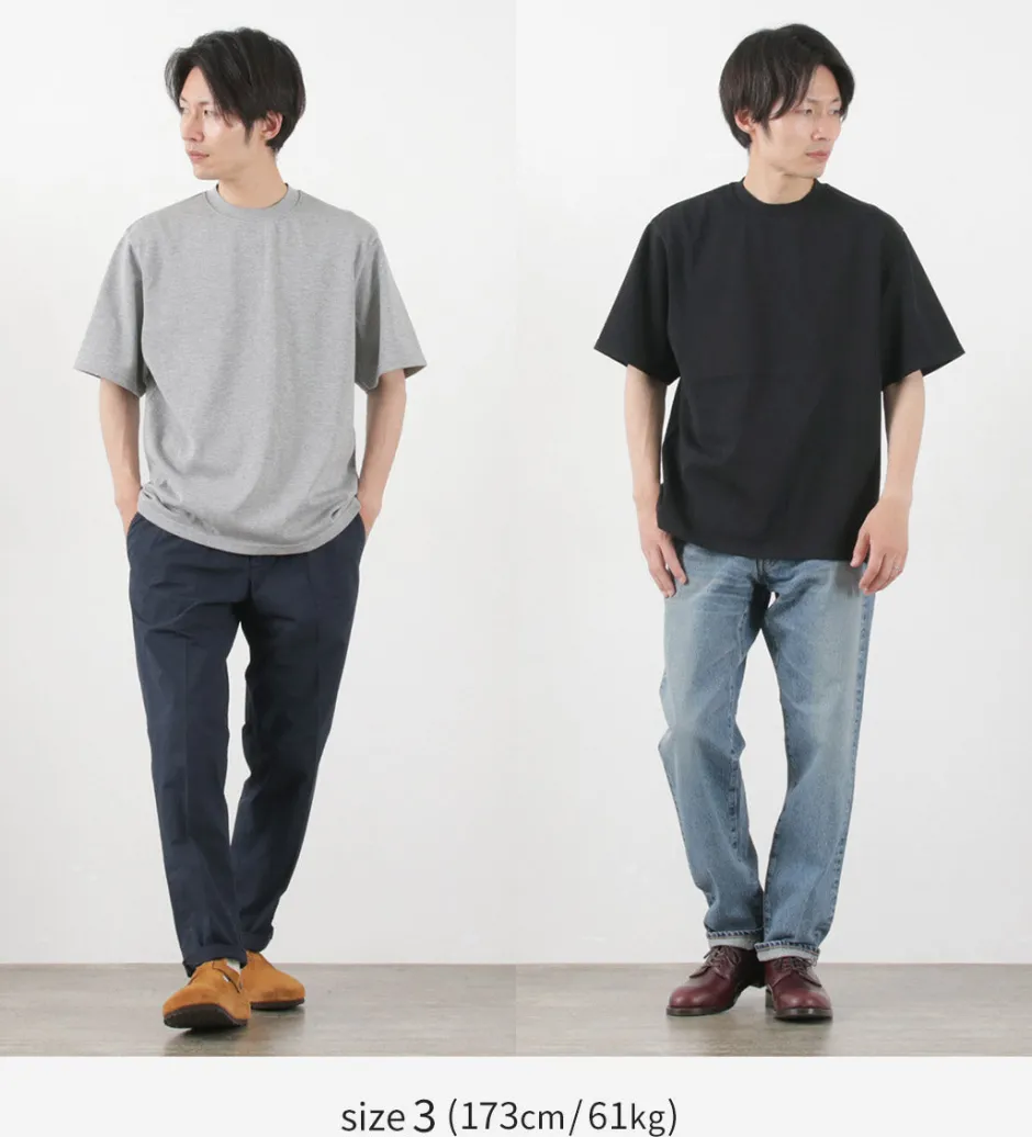 T-Shirts^YONETOMI NEW BASIC / Side Round body knitted T-shirt