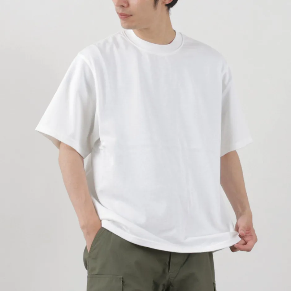 T-Shirts^YONETOMI NEW BASIC / Side Round body knitted T-shirt