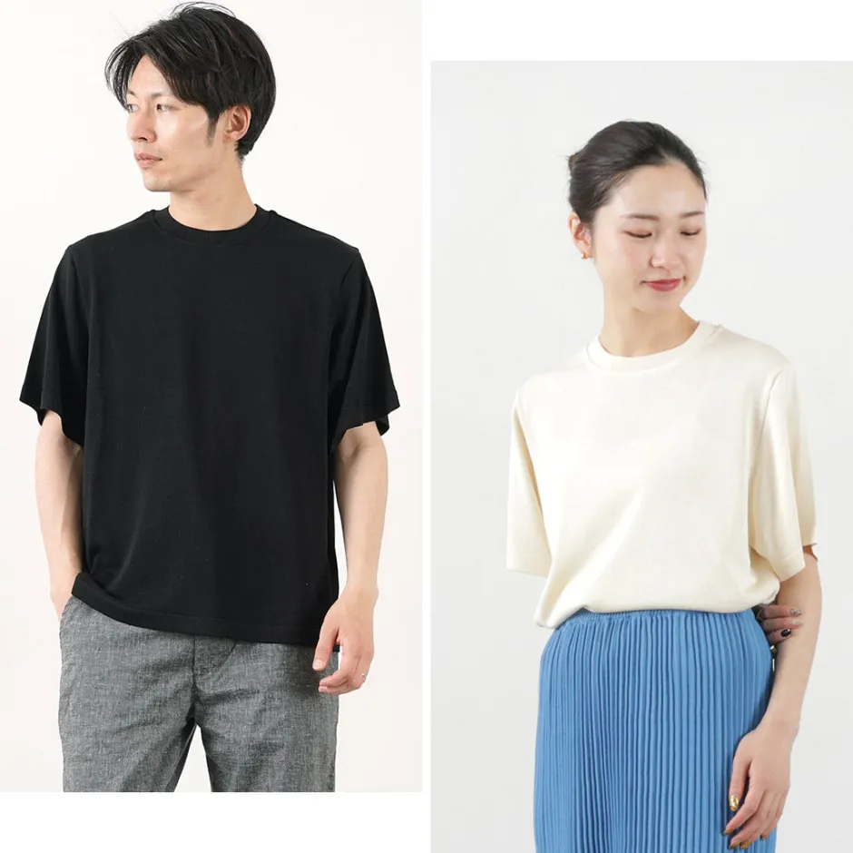 T-Shirts^YONETOMI NEW BASIC / Silk Knit T-Shirt