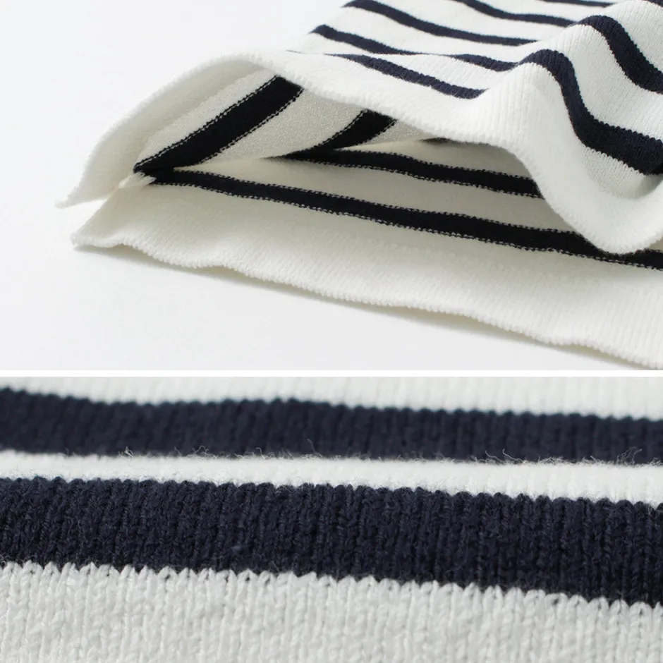 T-Shirts^YONETOMI NEW BASIC / Wave Cotton Basque Knit Pullover
