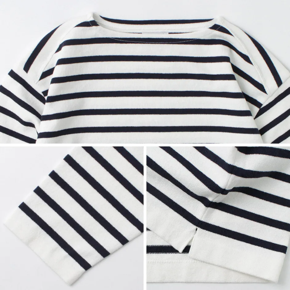 T-Shirts^YONETOMI NEW BASIC / Wave Cotton Basque Knit Pullover