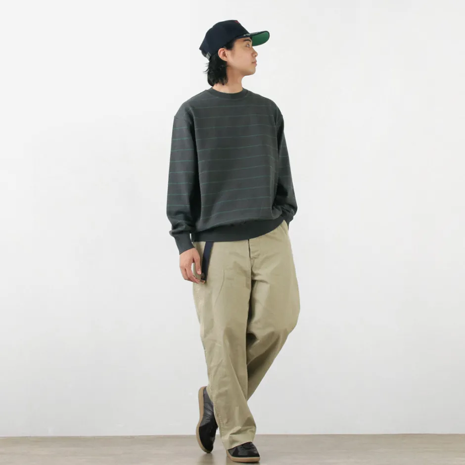 Knits^YONETOMI NEW BASIC / Wave Cotton Knit Pullover Striped