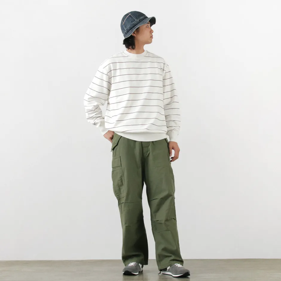 Knits^YONETOMI NEW BASIC / Wave Cotton Knit Pullover Striped