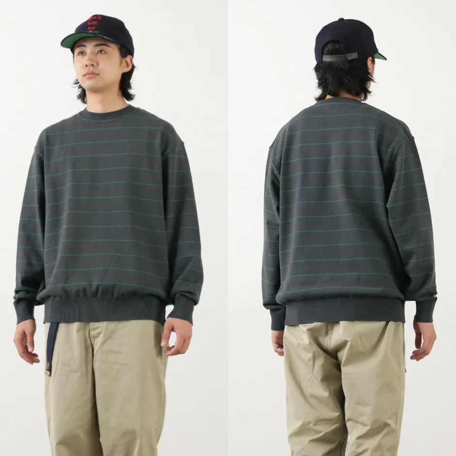 Knits^YONETOMI NEW BASIC / Wave Cotton Knit Pullover Striped